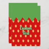 イチゴ背景パターン招待状 招待状 (正面/裏面)