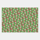 イチゴ背景パターン ラッピングペーパーシート (正面)