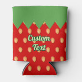 イチゴ背景パターン 缶クーラー (正面)