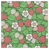 イチゴ背景模様織物 ファブリック (クローズアップ)