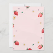 イチゴ花2つの甘い2番目の誕生日 招待状 (裏面)