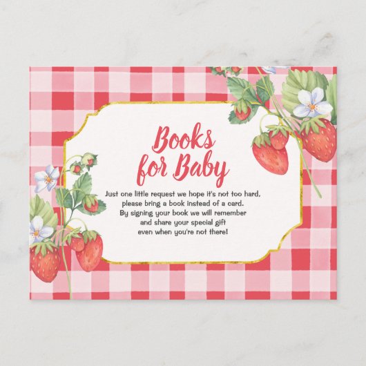 イチゴ葉書用ベリースイートブックベビー インビテーションポストカード (正面)