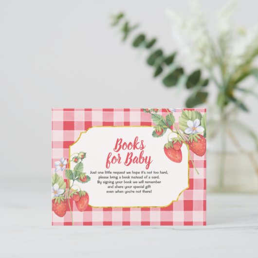 イチゴ葉書用ベリースイートブックベビー インビテーションポストカード (スタンド正面)