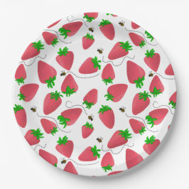 イチゴ誕生日おもしろいトレンディー紙プレート ペーパープレート