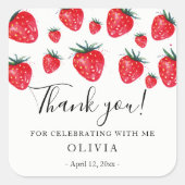 イチゴ誕生日の好意シール スクエアシール (正面)