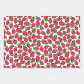 イチゴ誕生日パーティーシャワー ラッピングペーパーシート (正面)