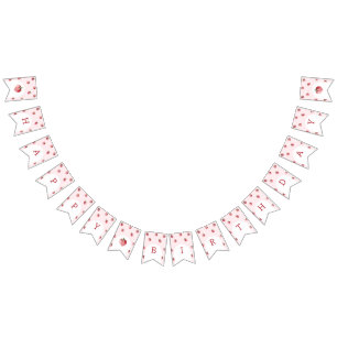 イチゴ誕生日パーティー バンティングフラッグ