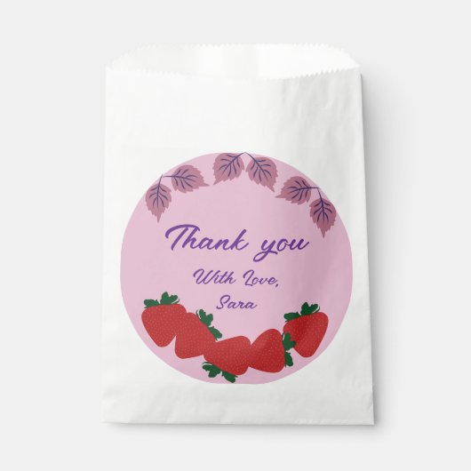 イチゴ誕生日パーティー フェイバーバッグ (正面)