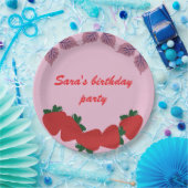 イチゴ誕生日パーティー ペーパープレート (パーティー)