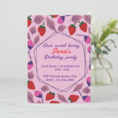 イチゴ誕生日パーティー 招待状 (スタンド正面)