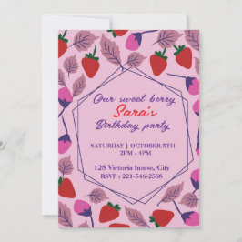 イチゴ誕生日パーティー 招待状