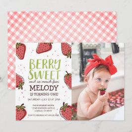イチゴ誕生日パーティー・  Berry SweetパーティーInv 招待状