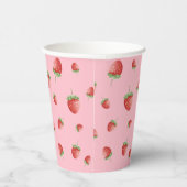 イチゴ誕生日ピンク 紙コップ (右)