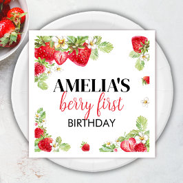 イチゴ誕生日ベビーシャワー スタンダードカクテルナプキン