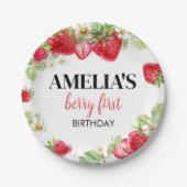 イチゴ誕生日ベビーシャワー ペーパープレート (正面)
