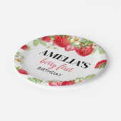 イチゴ誕生日ベビーシャワー ペーパープレート (アングル)