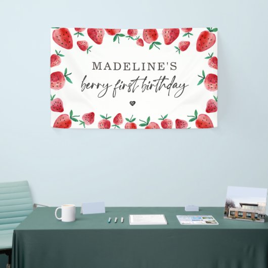 イチゴ誕生日ベリースイートバックドロップバナー 横断幕 (トレードショー)