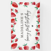 イチゴ誕生日ベリースイートバックドロップバナー 横断幕 (縦)