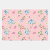 イチゴ誕生日ベリーファーストピンク ラッピングペーパーシート (正面)