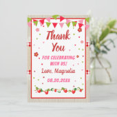 イチゴ誕生日レッドカンコブランケットスイートパーティー サンキューカード (スタンド正面)