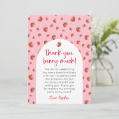 イチゴ誕生日写真サンキューカード 招待状 (スタンド正面)