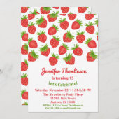 イチゴ誕生日招待状サマーイチゴ 招待状 (正面/裏面)