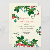 イチゴ誕生日招待状 招待状 (正面/裏面)