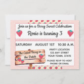 イチゴ誕生日招待状 招待状 (正面)