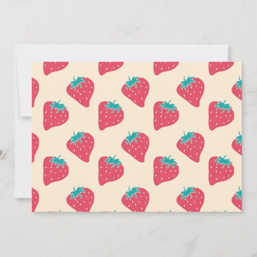 イチゴ誕生日招待状 招待状 (裏面)