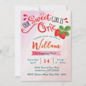 イチゴ誕生日招待状 | Sweet Girl 招待状 (正面)