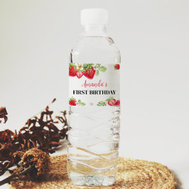 イチゴ誕生日水瓶用ラベル ペットボトルラベル