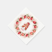 イチゴ誕生日紙ナプキンレターケーキ スタンダードカクテルナプキン (角)