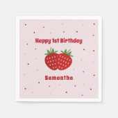 イチゴ誕生日 スタンダードカクテルナプキン (正面)