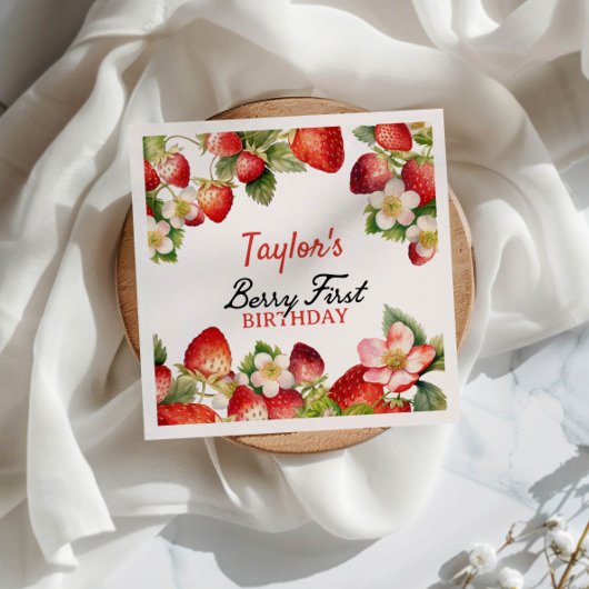 イチゴ誕生日 スタンダードカクテルナプキン