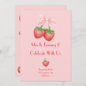 イチゴ誕生日 招待状 (正面/裏面)