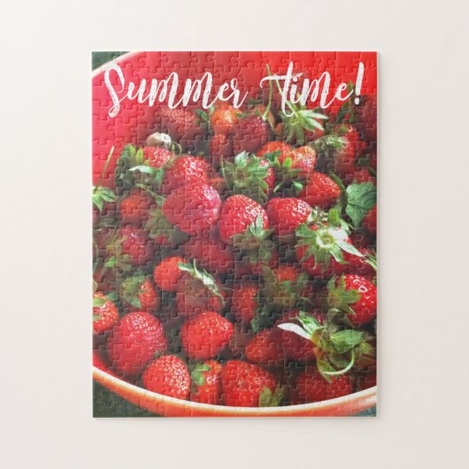 イチゴ赤い果実写真夏のおもしろい ジグソーパズル (縦)