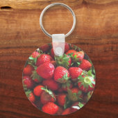 イチゴ赤い果実写真 キーホルダー (正面)