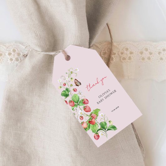 イチゴ赤ちゃんシャワーありがとう ギフトタグ
