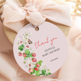 イチゴ赤ちゃんシャワーありがとう フェイバータグ