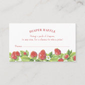 イチゴ赤ちゃんシャワーおむつラッフルインサートカード 名刺 (正面)