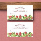 イチゴ赤ちゃんシャワーおむつラッフルインサートカード 名刺