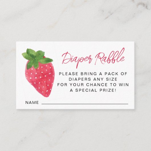 イチゴ赤ちゃんシャワーおむつラッフルエンクロージャカー エンクロージャーカード (正面)