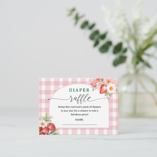 イチゴ赤ちゃんシャワーおむつラッフルエンクロージャー エンクロージャーカード (スタンド正面)