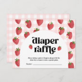 イチゴ赤ちゃんシャワーおむつラッフルカード (正面/裏面)