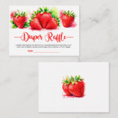 イチゴ赤ちゃんシャワーおむつラッフルカード エンクロージャーカード (正面/裏面)