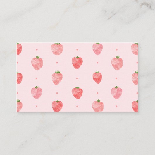 イチゴ赤ちゃんシャワーおむつラッフルカード エンクロージャーカード (裏面)