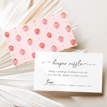 イチゴ赤ちゃんシャワーおむつラッフルカード