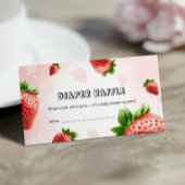 イチゴ赤ちゃんシャワーおむつラッフルカード 名刺