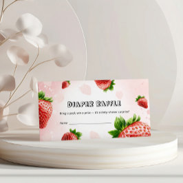 イチゴ赤ちゃんシャワーおむつラッフルカード 名刺