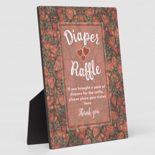 イチゴ赤ちゃんシャワーおむつラッフルサイン フォトプラーク (側面)